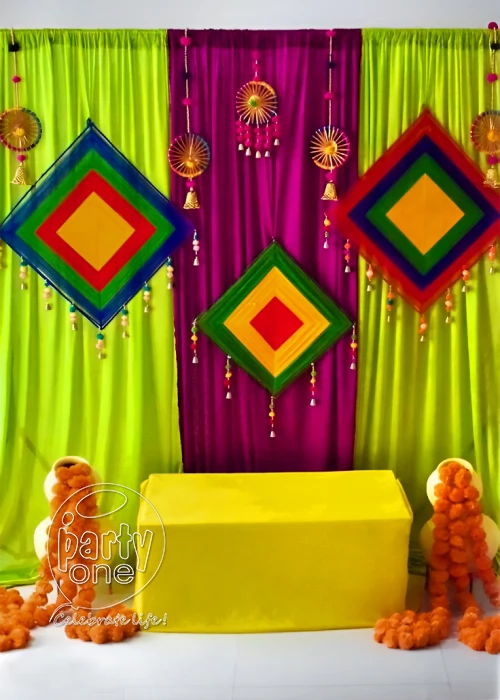 festival decorations Green and Violet Navratri Pooja Decor